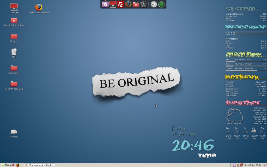 Linux Gnome-Desktop mit Conky