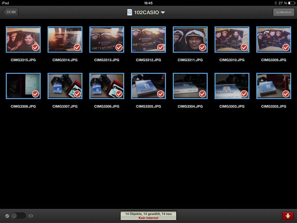 Sync der FlashAir mit Photosync